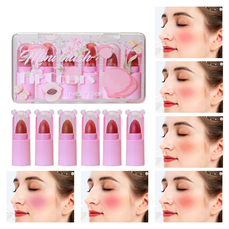 6-color Mini Multifunctional Lipstick Set Matte Mist Lipstick Color Blush Blush Pearl Eyeshadow