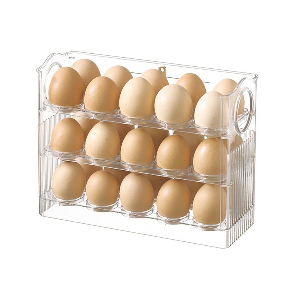 New 3-Layer Refrigerator With 30 Egg Storage Containers And Organizer Refrigerator Door Plastic Egg Storage Box