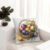 Easter Pillow Cover Colorful Eggs in Basket Funny Pillow Case Polyester Cushion Cover Pillowcases For Chair Sofa Home Decoration