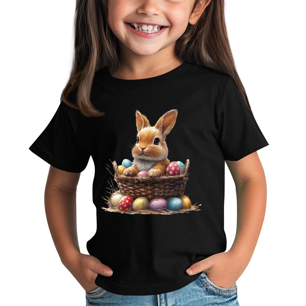 Barn Kortärmad Hals T-shirt Djurmönster Vardaglig Topp