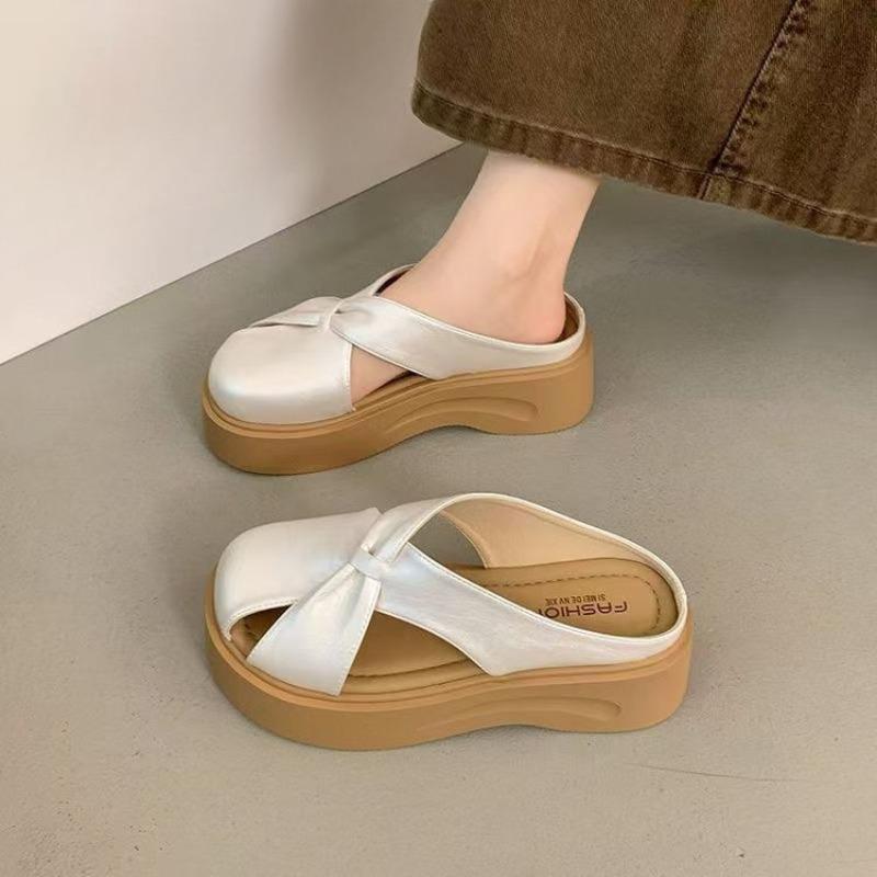 High-heel Hollowed-out Front-top Half-heeled Shoes for Women, New Style, One-piece Shoes