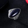Women's Ring CopperJewelry Vintage Blue Sand Hollow Elegant Ring Gift Party Wedding