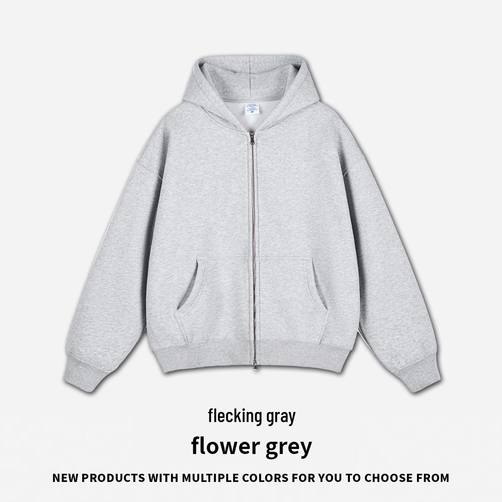 RS Men s Double-Zipper Hooded Cardigan | Wasteland Style Fleece Hoodie Jacket 350G L