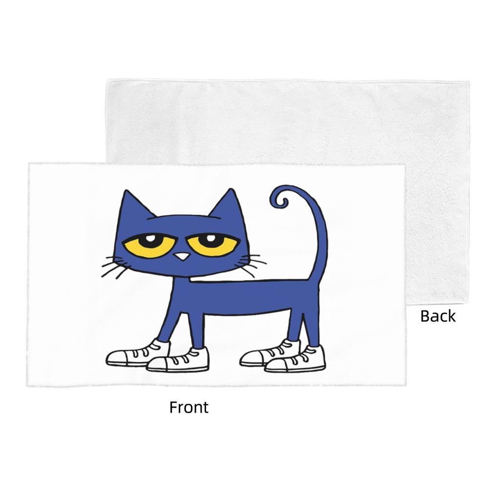 Pete the Cat Adoro le Mie Scarpe Bianche Asciugamano Viso Morbido Asciugatura Rapida Piscina Bagno Asciugamani in Cotone Traspiranti