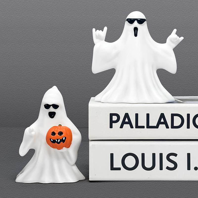 Halloween Geisterfigur Geisterdeko Lustige Niedliche Geisterfigur Geisterstatue Halloween Dekoration zum Verschenken Requisiten Tischplatte Heimdeko Neujahrsgeschenke