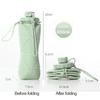 600ML Silicone Folding Water Bottle Sport Camping Hiking Motivational Drinking Bottle Cycling Kettle Reusable Adult Portable