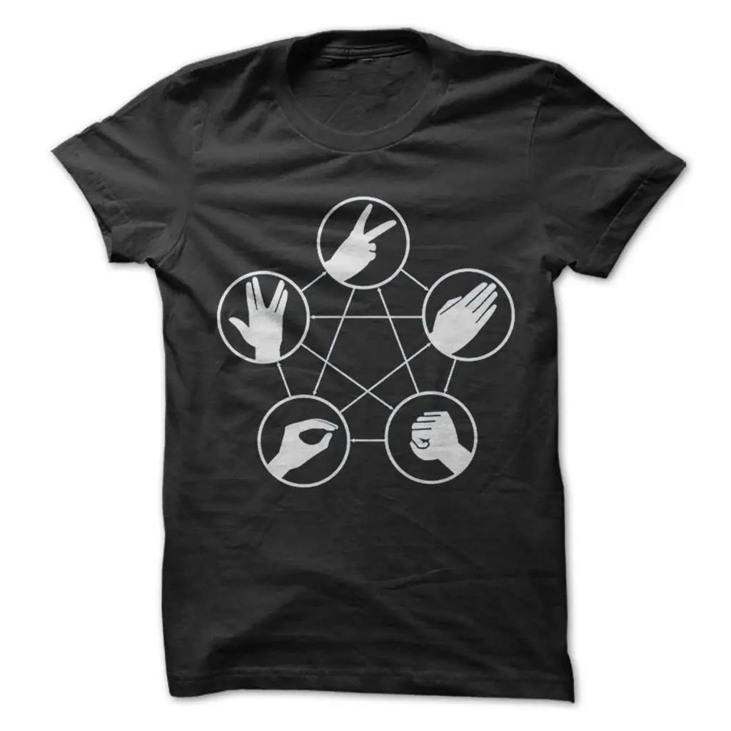2026 New Fashion Rock Paper Scissors Lizard Spock Funny Oversized High Quality Streetwear T-Shirt 100 Cotton Big Bang Theory