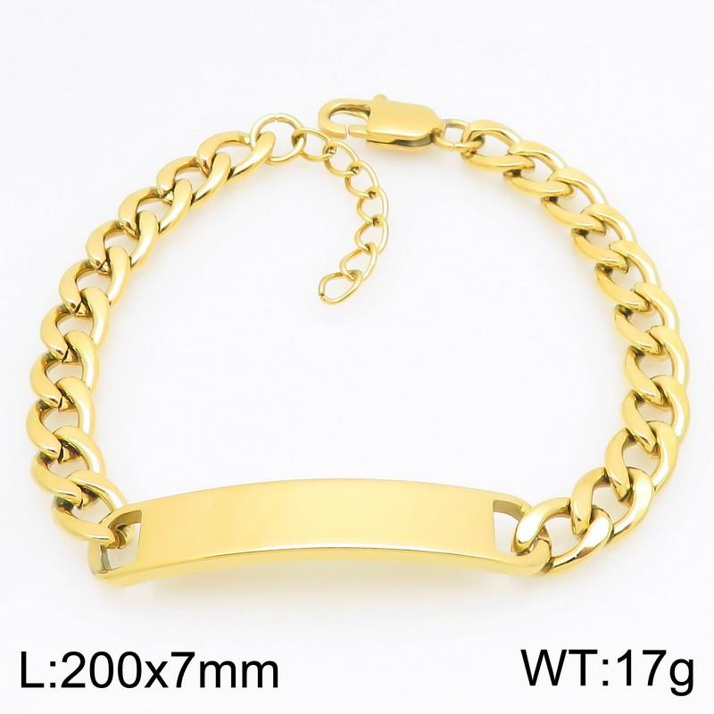 Trendy Engravable ID Curb Chain Bracelet for Men Women Stainless Steel Adjustable Wristband Jewelry Ideal for Personalized Gifts