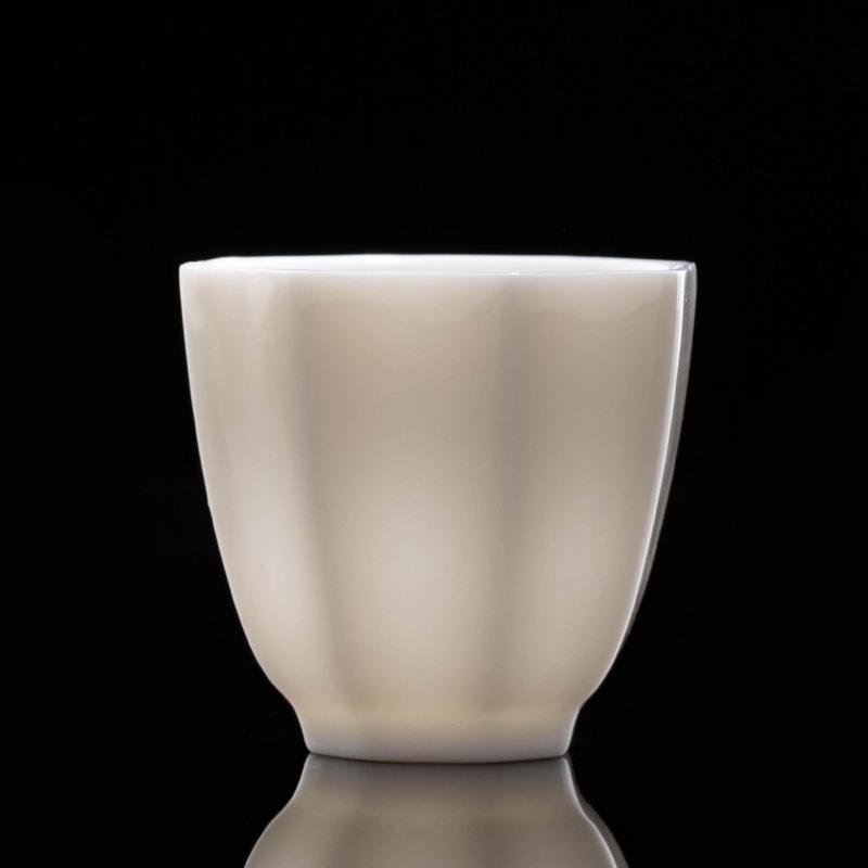 Various Styles Pure White Sheep Fat Jade Ceramic Kung Fu Set Master Cup Tea Bowl Supports LOGO Printing