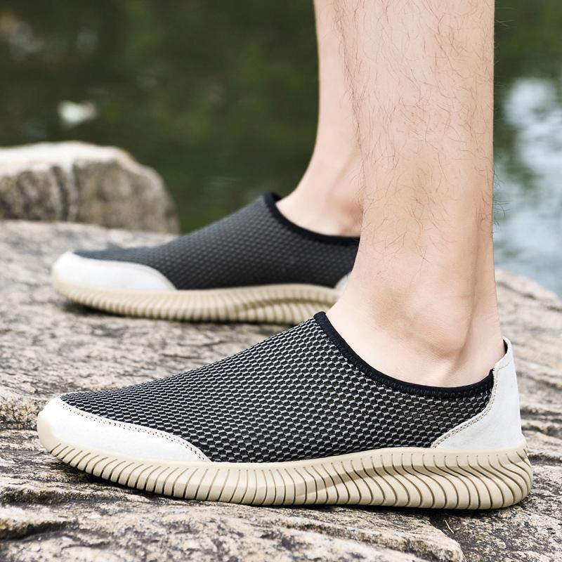 Summer Hot Selling Men's Mesh Casual Shoes Breathable Massage Soles Men's Driving Shoes Outdoor Beach Camping Shoes Anti Slip