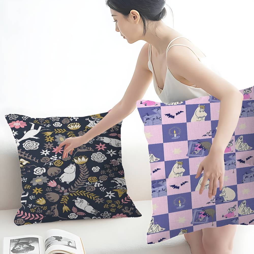 Cartoon M-Moomin Pillow Cover Design cushion Cover decor Holiday Decorati