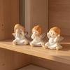 3 Pieces Seated Angel Figurines Decorative Resin Angels Lightweight for Desk