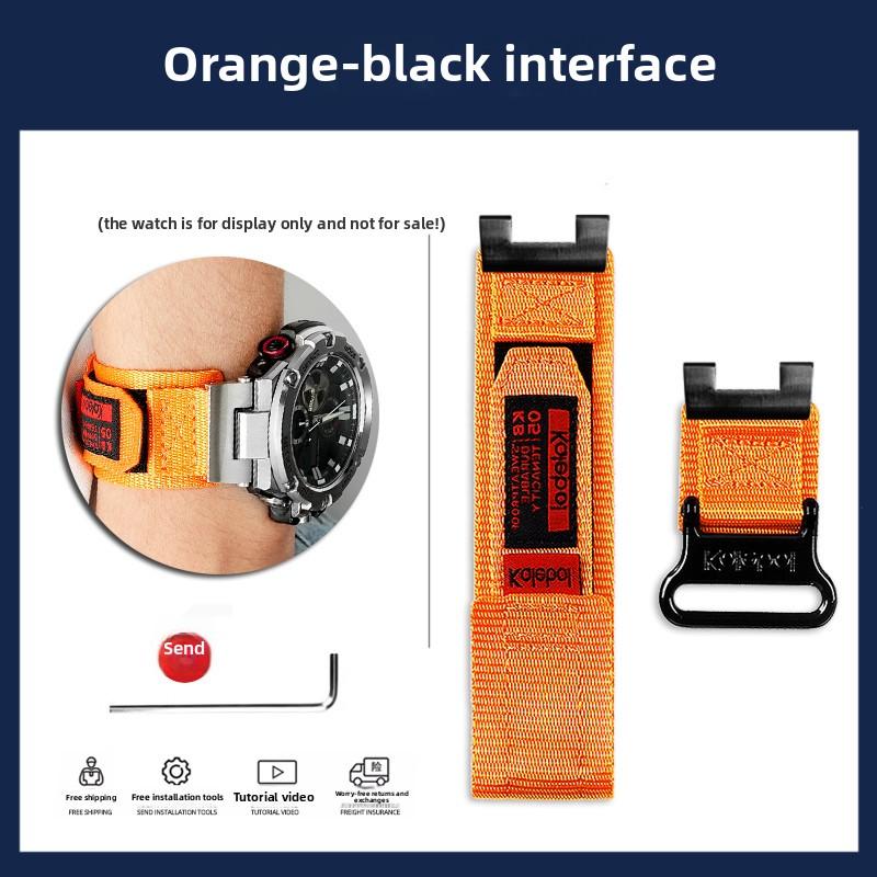 For Casio GST-B100/S130L/S310/W120L Fashionable and personalized modification nylon canvas watch strap accessories Send tools