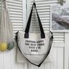 Bolso Tote de Lona Oxford para Mujer con Estampado de Letras Suave para Hombro Uso Diario