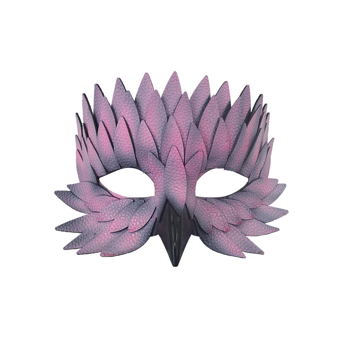 

Fashion New Halloween Half Face Leather Feather Bird s Beak Ball Party Mask Holiday Dress Up Props Party Party Supplies розовый