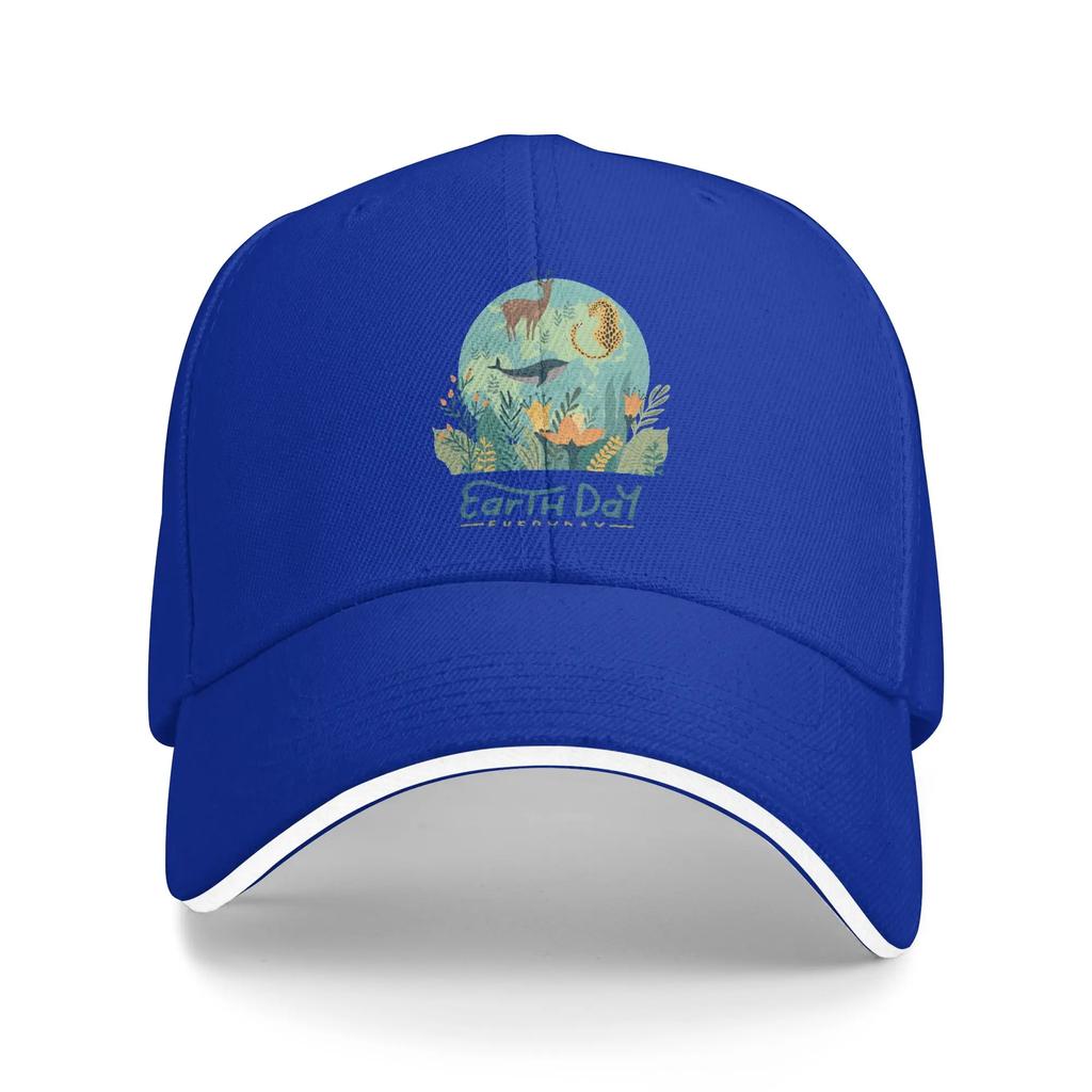 Every Day Earth Day Save Planet Baseball Cap Fashion Sandwich Caps Unisex Style Adjustable Sun Cap Activities