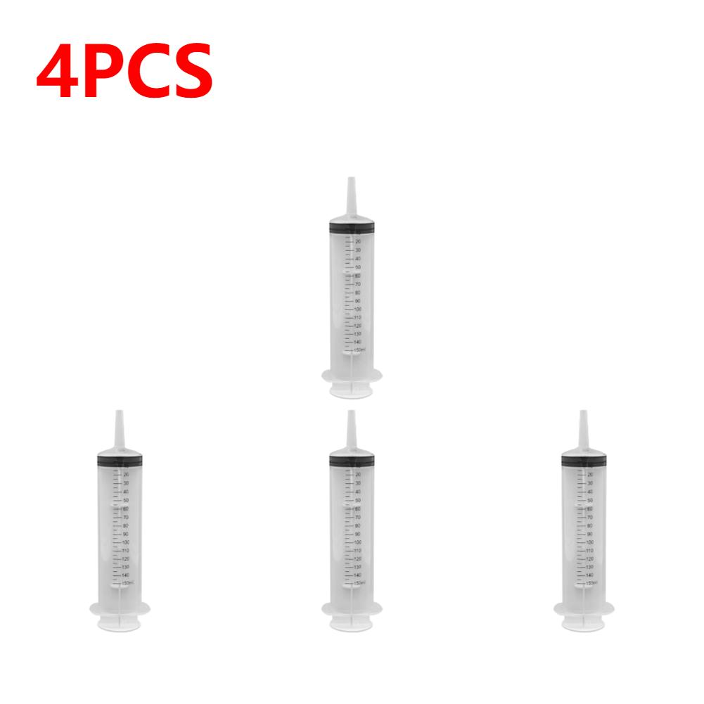 2-150ml Syringe Large Capacity With 100cm Hose Pump Measuring Washable Injector For Industrial Pet Food Feeding Oil Glue Fluid