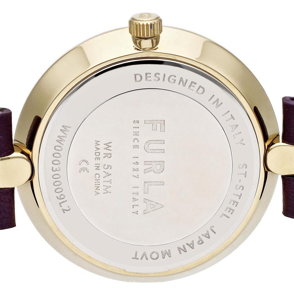 Watch FURLA LOGOLINKS MULTIFUNCTION Gold Dial Stainless Steel Quartz Watch Jewelry Accessory WW00030009L2 Brown [Furla] 35.5MM Women's [Item]