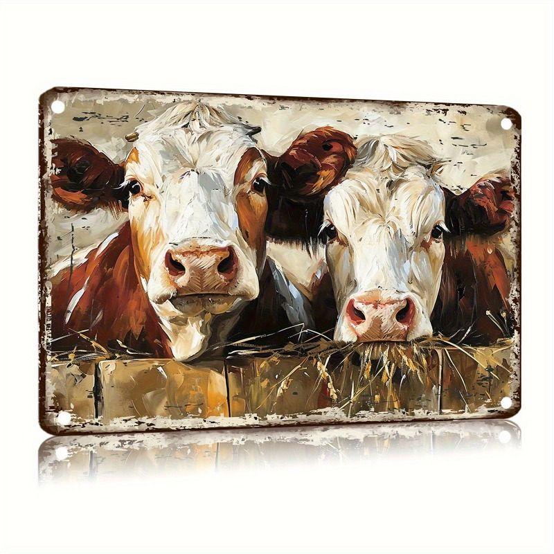 Retro Metal Animal Wall Art for Home Kitchen Farm Cafe Garden