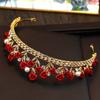 Elegant Red Rose Headband Hair Accessories Gold Color Bridal Tiara Diadem Headwear Hair Crown