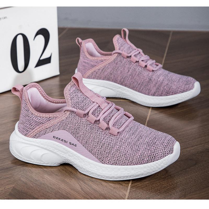 Spring New Travel Shoes Running Shoes Women's Flying Woven Breathable Sports Fitness Lightweight Casual Shoes