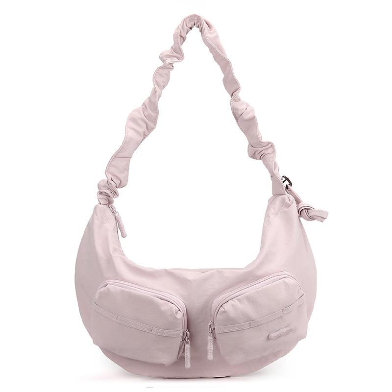 Premium new trend niche design women's bag solid color casual creative shoulder bag