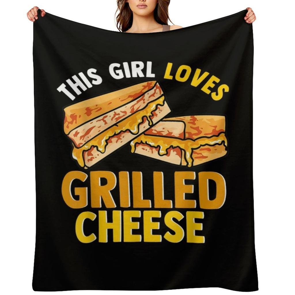 This Girl Loves Grilled Cheese Throw Blanket Kid'S Polar heavy to sleep Designers Blankets