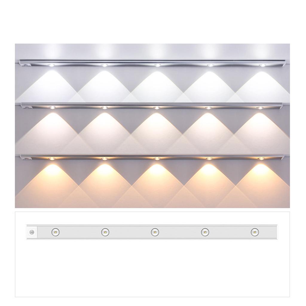 Motion Sensor LED Lights Ultra-thin Night Lamp USB Rechargeable Under Cabinet Lights 3 Color For Closet Lighting