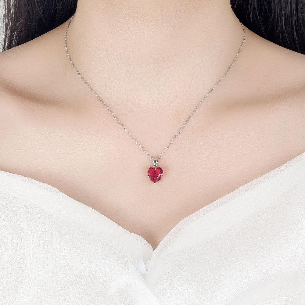 925 Silver Jewelry Sets For Women Heart Zircon Ring Earrings Necklace Wedding Bridal Elegant Christmas