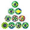 Brazil Flag Football Pattern Refrigerator Magnet Crystal Glass Soft Magnetic Sticker
