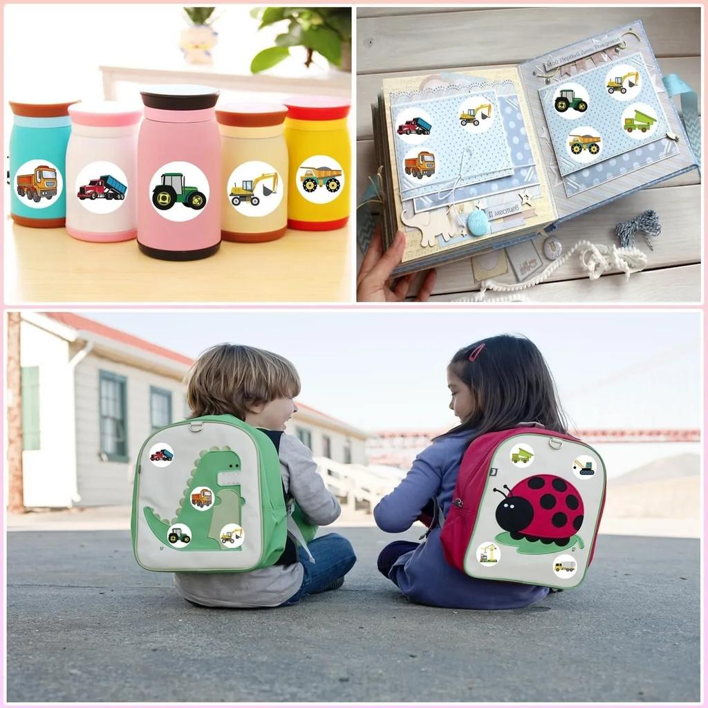 500pcs Engineering Vehicle Toys Stickers For Kids Toys Decals For School Reward Students Laptop Phone Sticker Labels