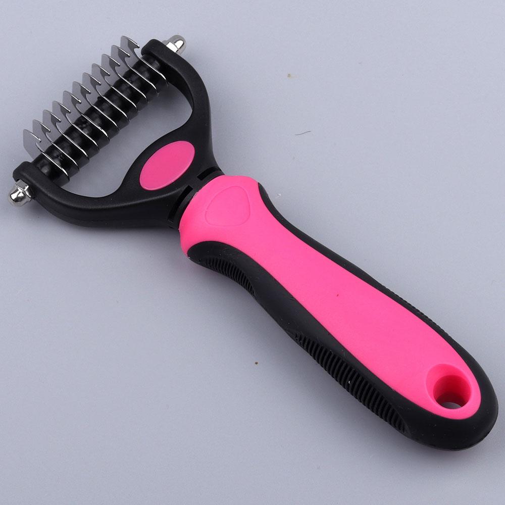 Pet Hair Remover Comb Double Sides Blades Fur Dematting Trimmer Deshedding Brush Pet Dog Grooming Brushes Dog Bath Brush