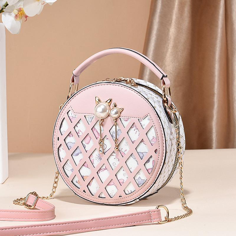 Shoulder One Crossbody Handbag Ladies Fashionable Casual Simple And Versatile розовый