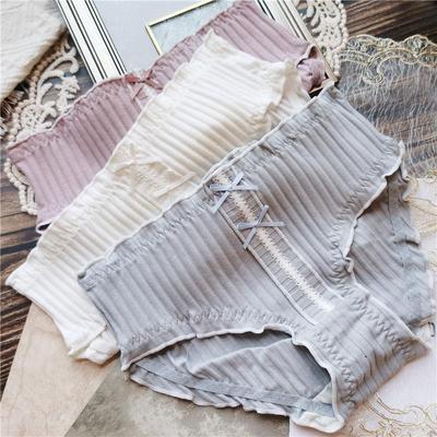 Cute and Comfortable Bow Cotton Wrap Hip Low-rise Panties for Women