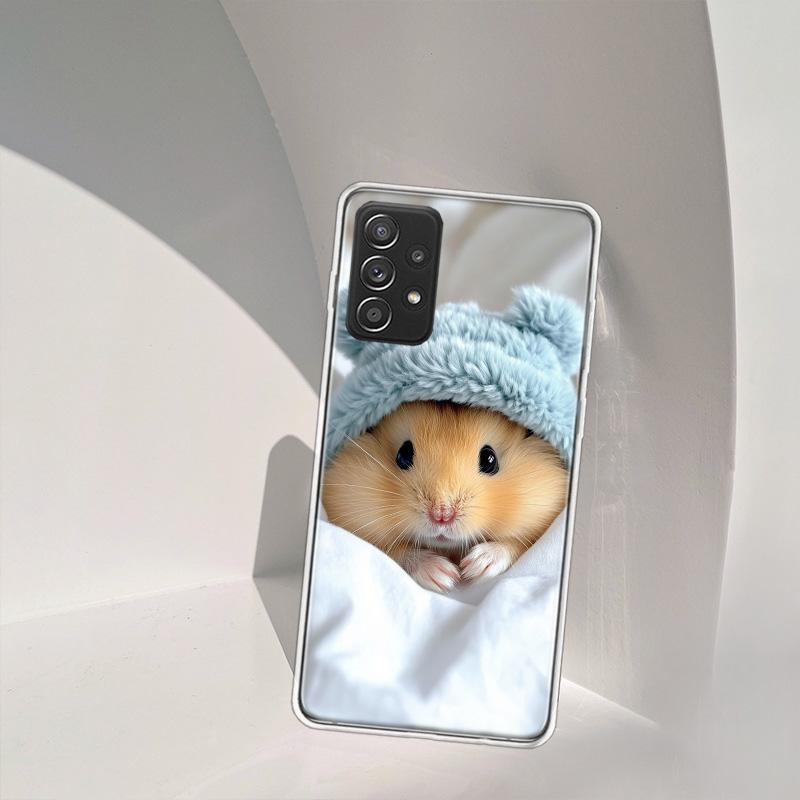 Hamsters With Hats Have Ears Phone Case For Samsung A15 A25 A35 A55 Galaxy A12 A22 A32 A52S A72 A05S A02S A42 J6 J4 A6 A7 A8 A90