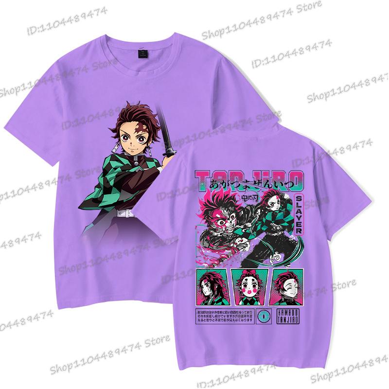 Japanisches Anime Kimetsu No Yaiba T-Shirt Tanjiro Kamado Grafik Herrenbekleidung Vintage Hip Hop Kurzarm Unisex T-Shirts Geschenke