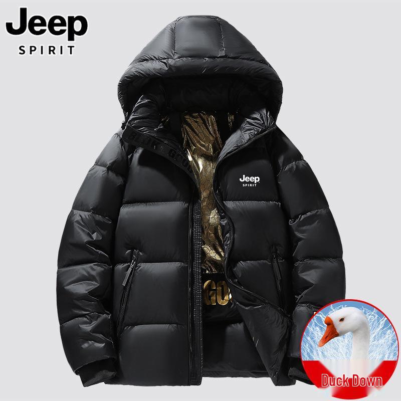 Унисекс зимняя пуховая куртка с капюшоном Jeep Spirit из графена: Теплый и настраиваемый S