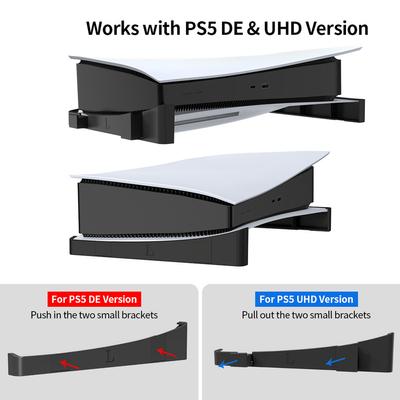 For PS5 Slim Holder Horizontal Bracket Stand With 4-Port USB Hub Base for PS5 Slim Disc & Digital Game Console Dock Mount Holder