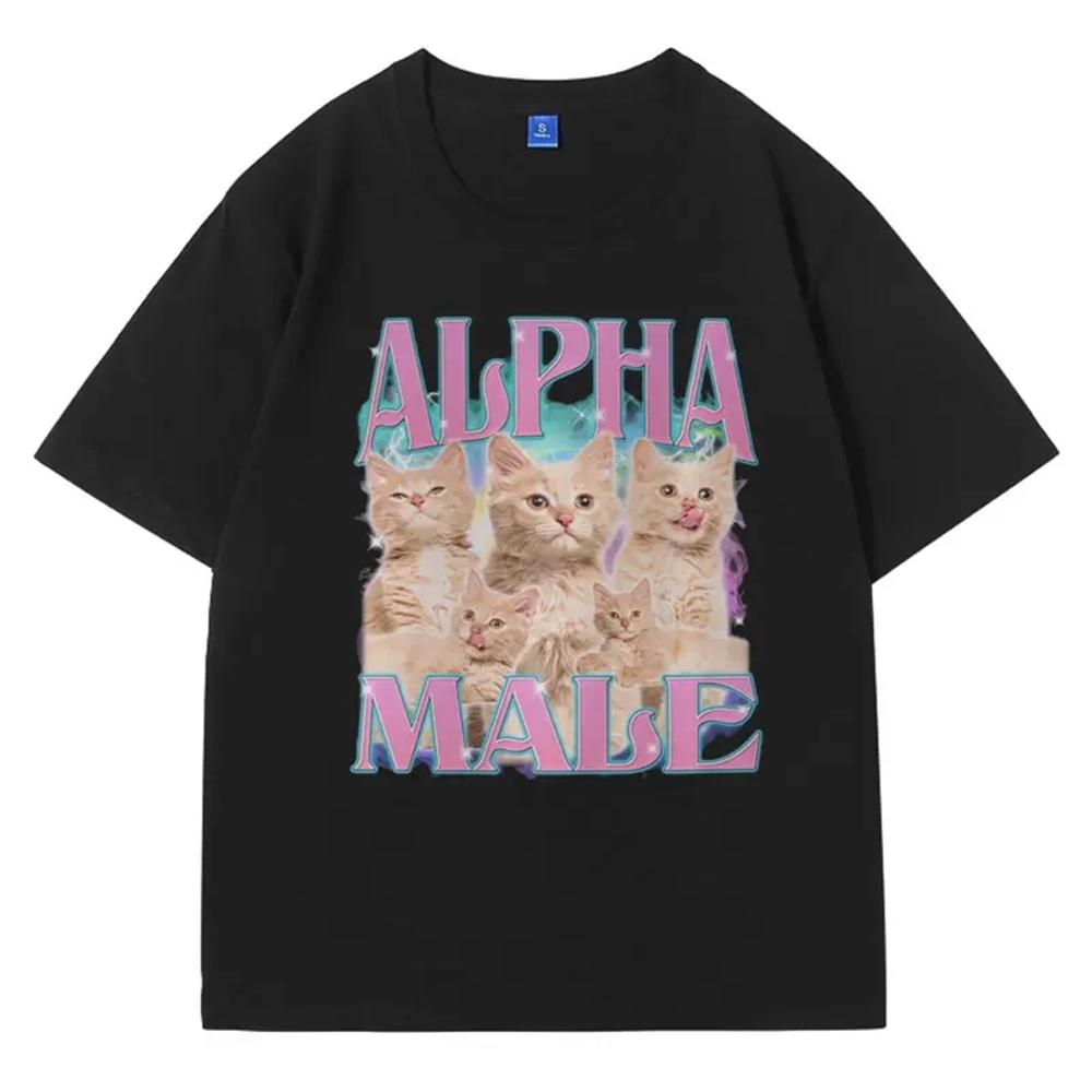 Alpha Male T-Shirt Guy Best Friend Gift Tshirts Summer Fashion Funny Meme Graphic T Shirt Short Sleeve Cute Cartoon Style Top
