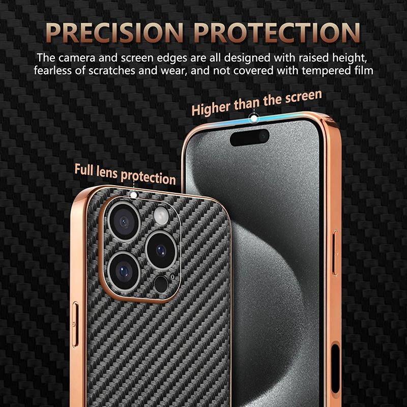 Pre iPhone 16 15 14 13 12 11 Pro Max Luxusné Kožené Vzor Uhlíkových Vlákien Puzdrá na Telefón Pre iPhone 16 Pro Ochranný Zadný Kryt