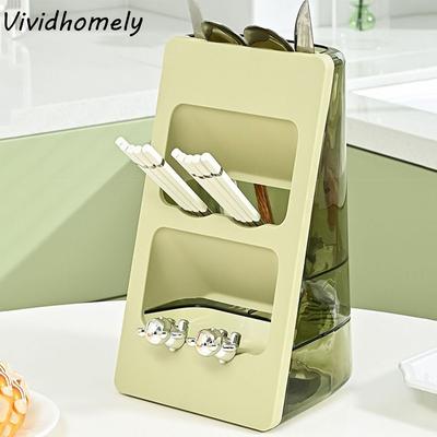 3 Layers Kitchen Chopstick Holder Large Capacity Vertical Chopstick Draining Rack Moisture-proof Easy To Clean