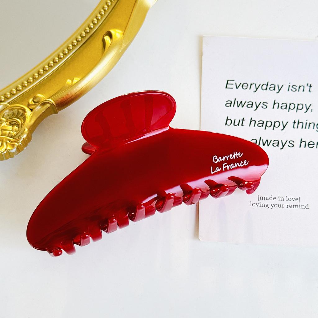 Stylish Red Series Large Acetate Hair Claw For Women Perfect For Fashionable Looks