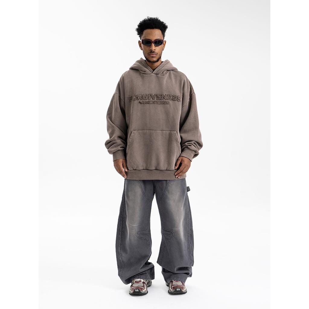 Lanhai Men's Clothing | Autumn and Winter New American Retro Fringed Embroidered Letters Simple Versatile Hooded Sweater Men
