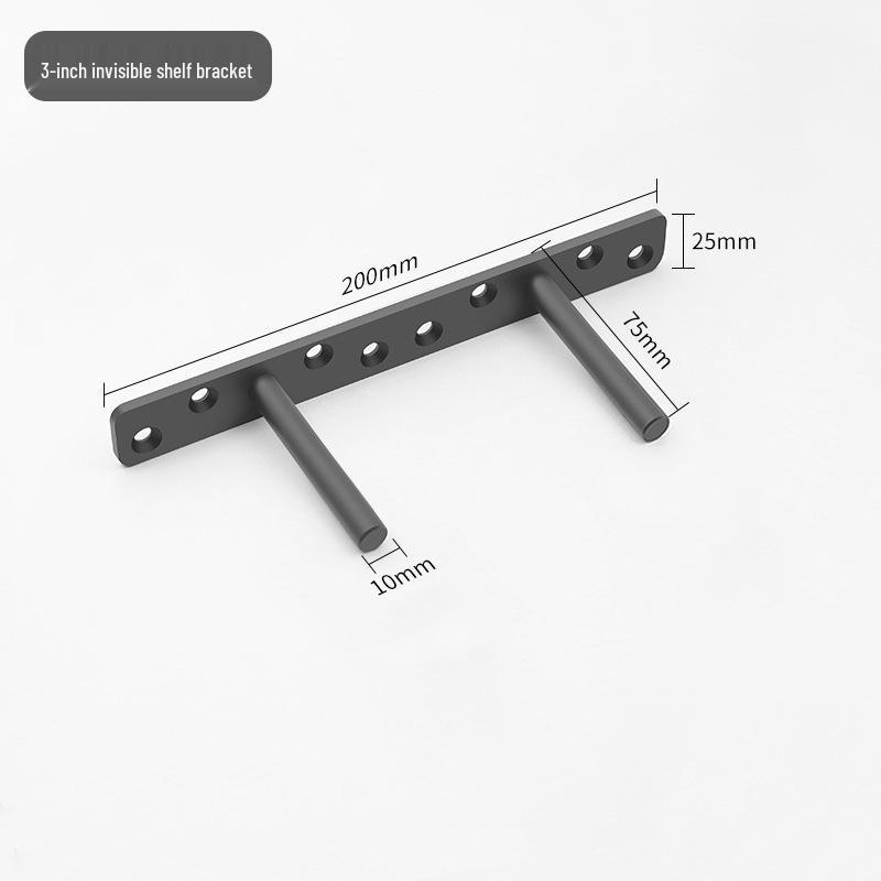 T-Shaped Invisible Shelf Bracket: Wall Mount Bookshelf & Storage Support.