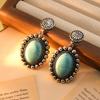 Turquoise Earrings Women'S Fashion Vintage Earrings Geometric Bohemian Earrings