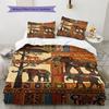 Africa Art Pattern Bedding Set Quilt Cover Pillowcase Home Decor Gift (1 * duvet cover + 2 * pillowcase, without core)
