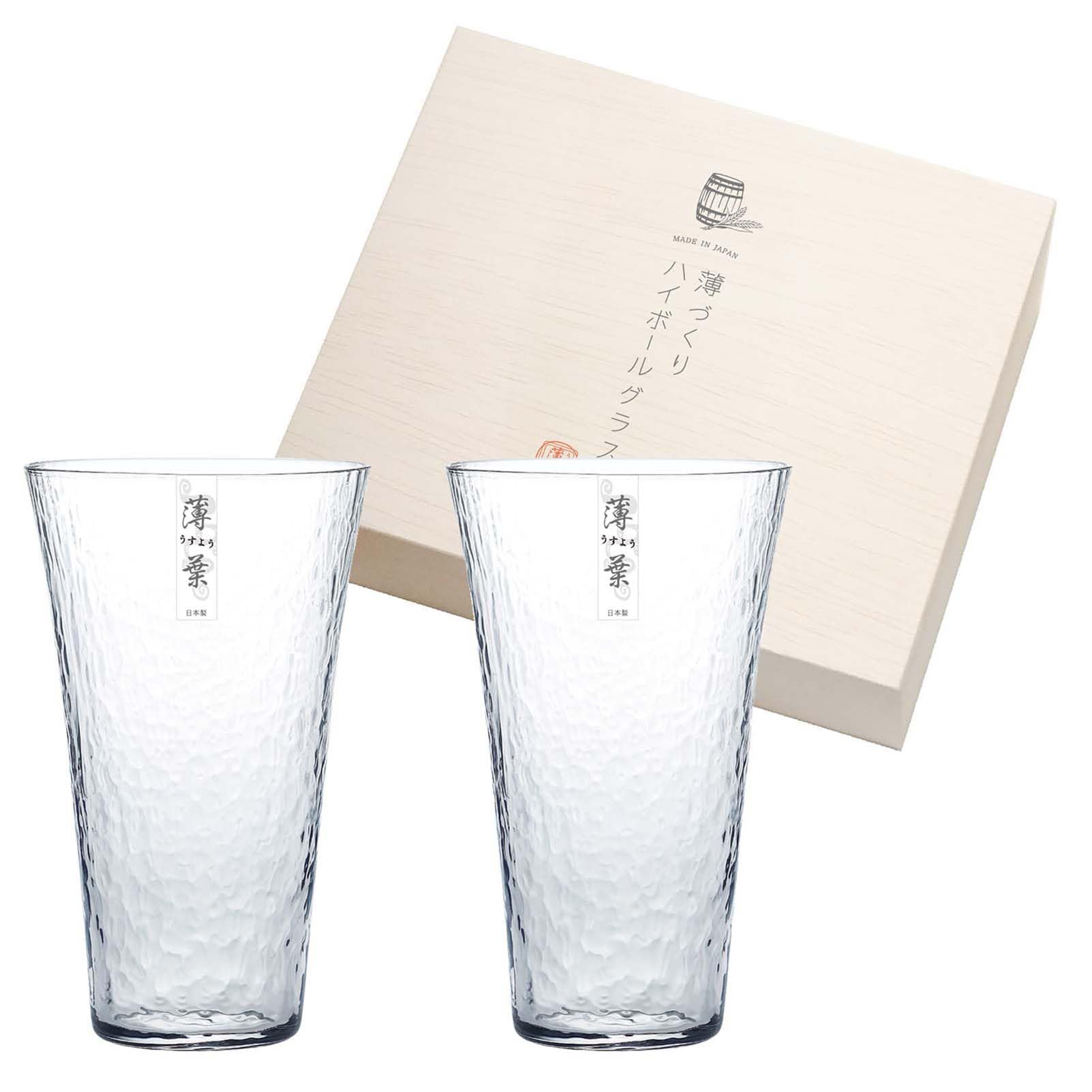 

Toyo Sasaki Glass Authentic Glass Set for Enjoying Thin Highball Glass Made in Dishwasher Thin Highball Glass Wooden Tumbler, Alcohol, Set, 435ml,
