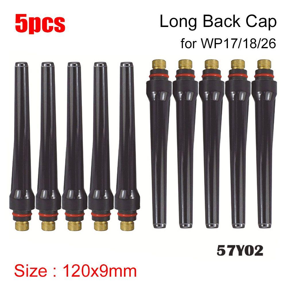 

5pcs Tool Parts Welder Accessory Soldering Supplies 57Y02 WP17/18/26 Welding Torch Long Back Cap
