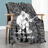 Hockey Style Personalized Name Blanket Lightweight Personalized Blanket Ultra-Soft Throw For Chair Seaside Livingroom Picnics for All Occasions