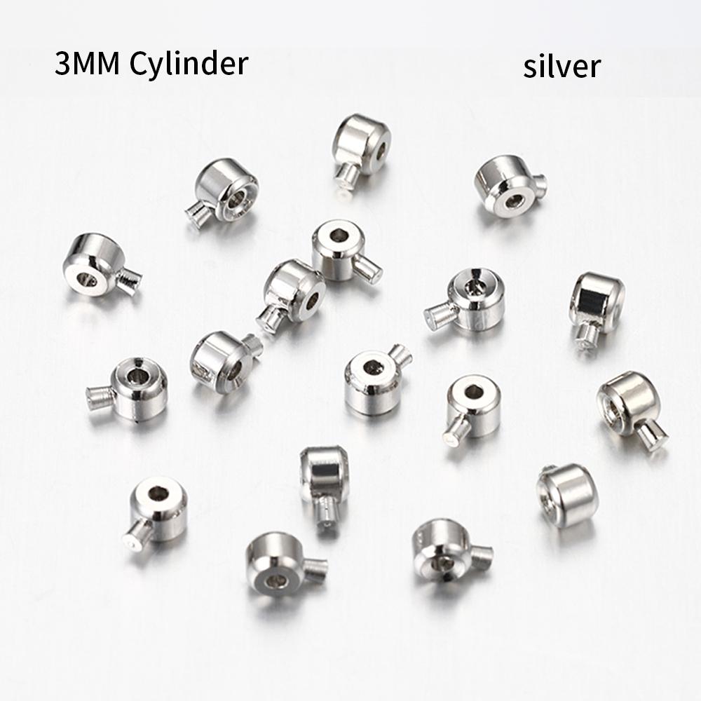 10/20pcs 18K Gold Plated Brass Crimp End Bead DIY Bracelet Stopper Bead Closures End Clip Snap Clasps Jewelry Making Accessories